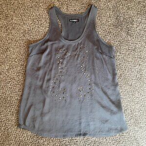 Vintage Size XL William Rast for Target gray racerback tank with silver applique